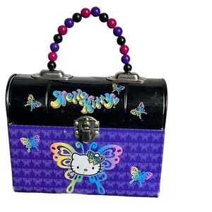 Sanrio Hello Kitty Metal Purse Lunchbox Valentines Beaded Handle